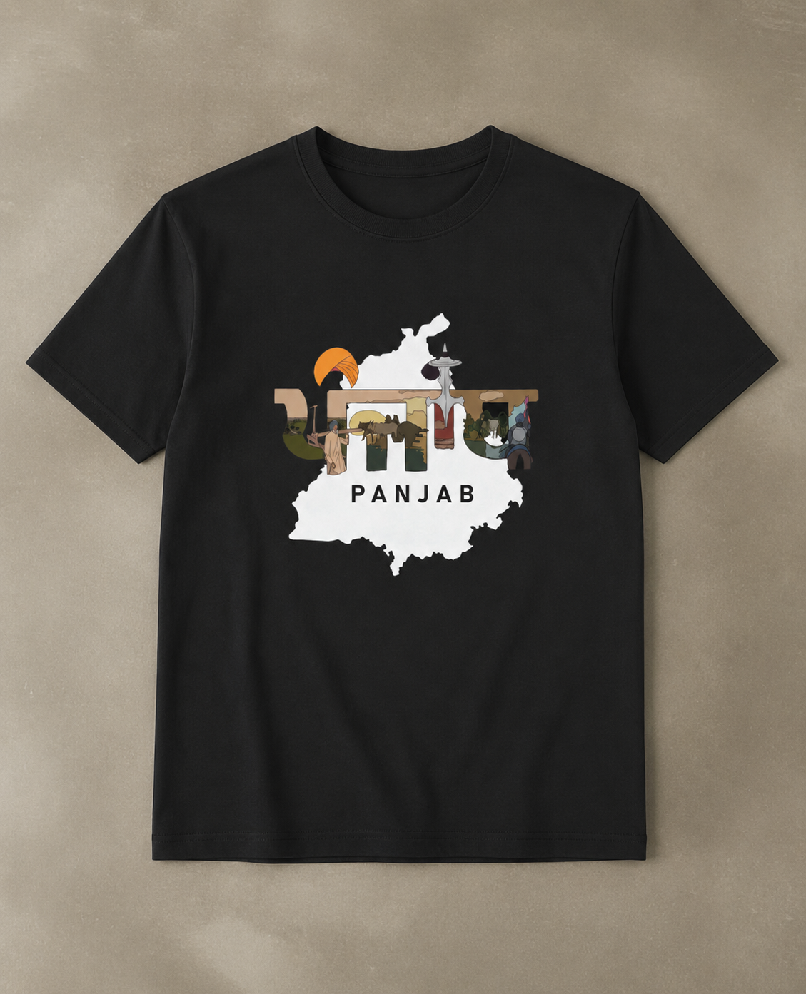 Panjab Heritage Graphic T-Shirt | Punjabi Culture Unisex Cotton Tee